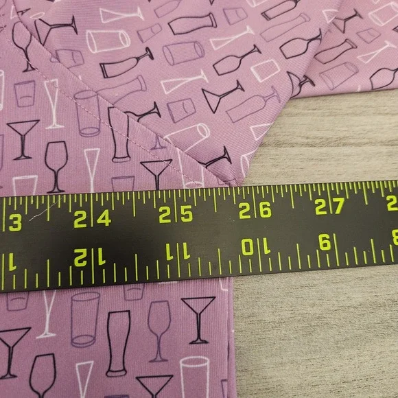 FootJoy Golf Polo Shirt Mens XL Purple Wine and Cocktails Allover Print Stretch - Picture 4 of 8